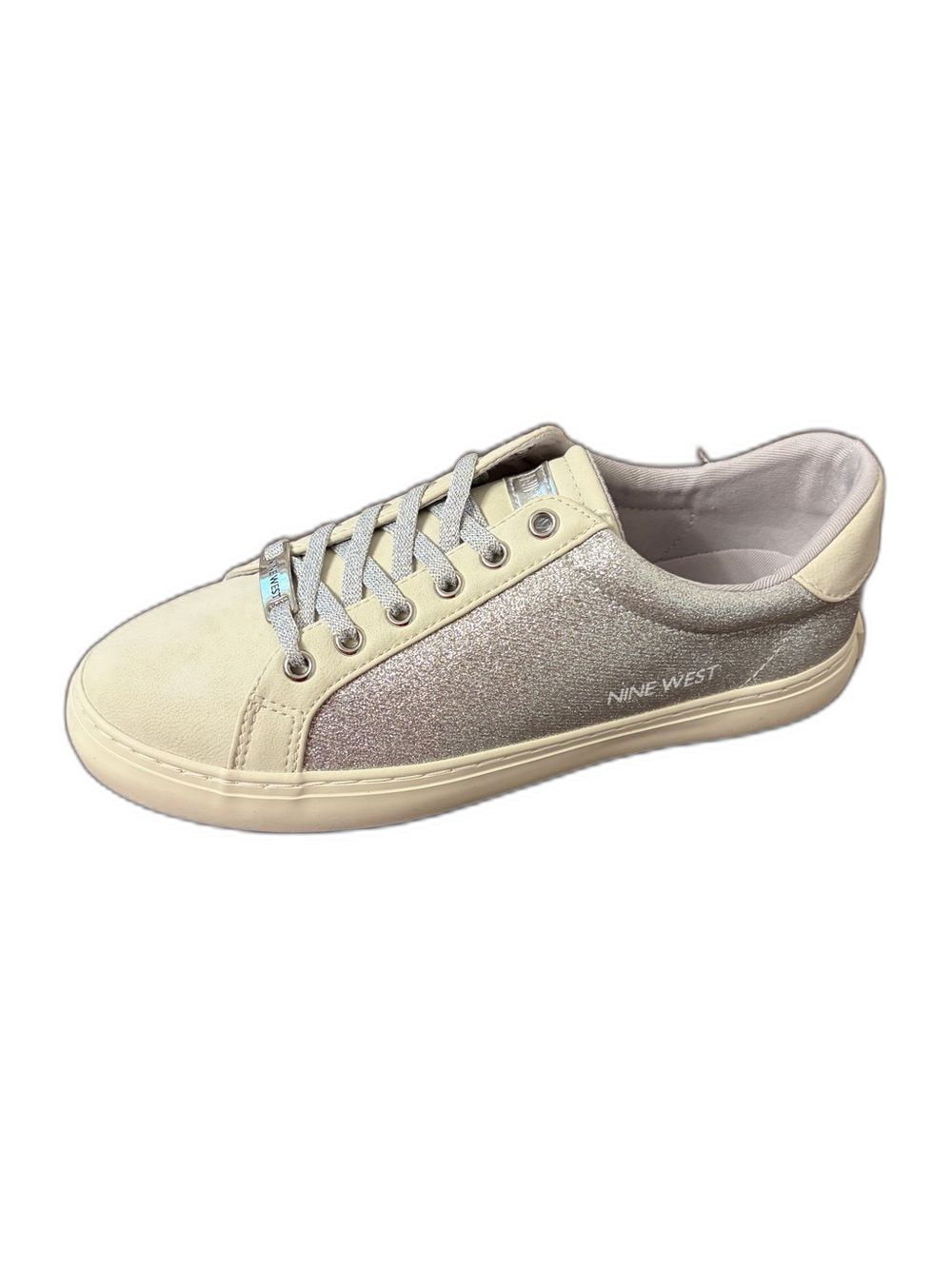 NWT Nine West Silver Sparkle Slip-On Sneakers